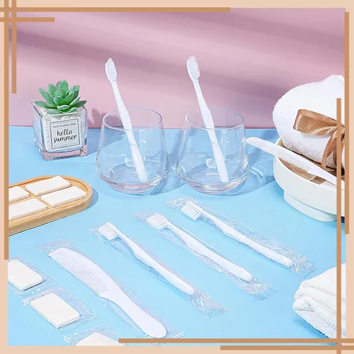 Vista 7 de Hushee Juego de 300 cepillos de dientes desechables y jabón de peine para personas sin hogar, 100 cepillos de dientes a granel, 100 peines de pelo