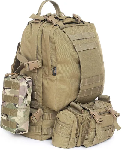 Vista 6 de Tacticool Paquete de 2 bolsas Molle – Bolsa táctica compacta resistente al agua EDC (paquete de 2-CP)