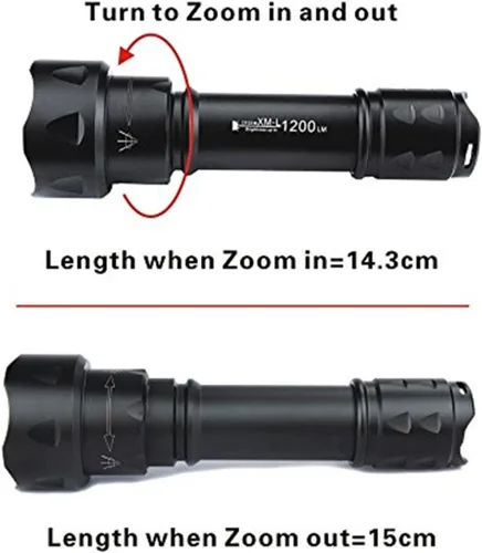 Vista 4 de TBS T38 IR 850nm visión nocturna antorcha 3 modo T20 1.496 in lente zoomable linterna con función de memoria