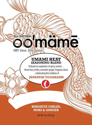 OO'mämē Umami Heat Seasoning Blend (bolsa de 2 onzas) – Mezcla de polvo premium de Umami, chiles, jengibre y cítricos – Condimento de estilo japonés