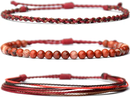Vista 54 de Pulsera curativa hecha a mano con cuentas de piedra natural, regalo para hombres, pulsera de cuerda ajustable