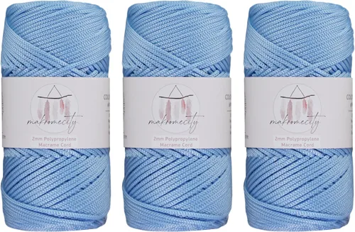 Vista 61 de Makromecity, Cordón de macramé de poliéster de 2 mm x 38 metros (125 yardas) 2 mm de polipropileno, cordón de macramé para crochet, bolsa