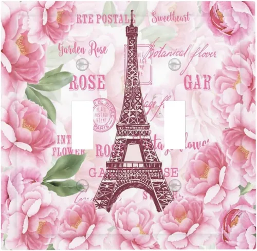 Vista 86 de Pintura al óleo de flores abstractas de 1 cuadrilla de interruptor de luz dúplex individual cubierta de salida placa de pared decorativa Placa