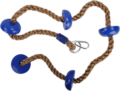 Vista 3 de Swing Set Stuff - Cuerda de escalada con escalones (azul) y adhesivo con logotipo SSS