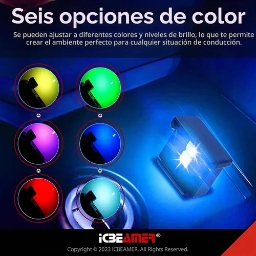 Vista 3 de ICBEAMER Smart USB 1-Paquete (Azul) Luz de Noche LED Automática Plug-in Miniatura para Coche, Van, Pickup, Camión, Interior, Maletero, Iluminación