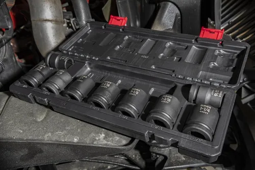 Vista 4 de SUNEX TOOLS 4687 Juego de llaves de impacto SAE de 12 puntos con accionamiento de 3/4 pulgadas, 9 piezas