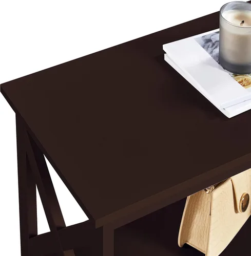 Vista 60 de Yaheetech Soportes de televisión y centros de entretenimiento con estante de almacenamiento de 3 niveles para sala de estar, gris