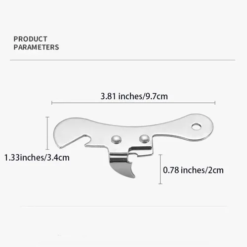 Vista 6 de Abrelatas manual de acero inoxidable para acampar, abrebotellas portátil (2 piezas)