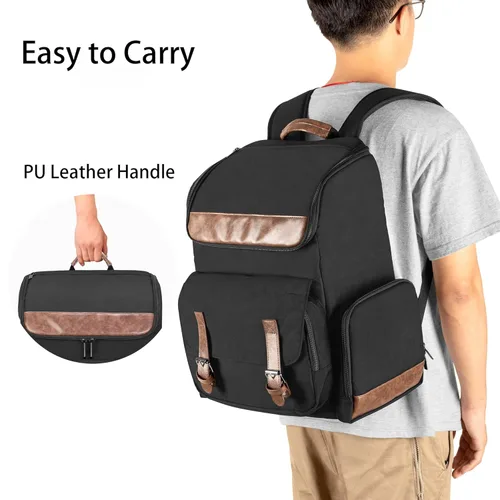 Vista 4 de LoDrid Game Backpack Compatible with PS5PS4PS4 ProPS4 SlimXbox OneXbox One XXbox One S, Protective Travel Carrying Case with Zipper Pockets for