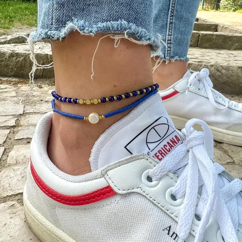 Vista 38 de Made by Nami Boho Surfer Anklet Waterproof & Adjustable Beaded Anklets for Women Beachy Ankle Bracelet Made from Waxed Cotton Rope and Beads for