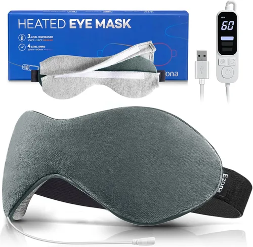 Vista 10 de Ezona Máscara Térmica para Ojos, Máscara de Compresa Tibia para Ojos para Ojos Secos, Almohadilla Térmica Eléctrica USB para Ojos con Control
