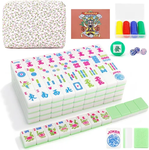Vista 11 de American Mahjong Tile Set, 166 Premium Tiles, 1.2-inch Mahjong Game Set Azul