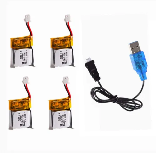 Cecicebb 3.7V 100mAh 20C Lipo Battery for WLtoys V272,Cheerson CX-10 Mini Quadcopter Estes Proto X, Syncro X, Hubsan Q4 Nano Quadcopter 4 Pack with