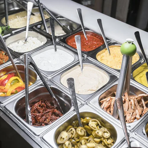 Vista 5 de TOPZEA Paquete de 6 sartenes de hotel, tamaño 1/6 de 6 pulgadas de profundidad, de acero inoxidable, sartén comercial resistente para servir bufé