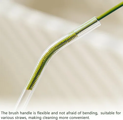 Vista 3 de 1 paquete de cepillo de silicona para botellas, cepillo limpiador de pajitas pequeñas, cepillos de limpieza de botellas de 9 pulgadas, cepillo