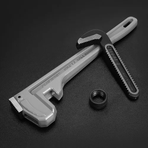 Vista 7 de DURATECH Llave de tubo recta de 18 pulgadas de aluminio resistente, llave de fontanería ajustable, forjada por caída, supera el estándar GGG