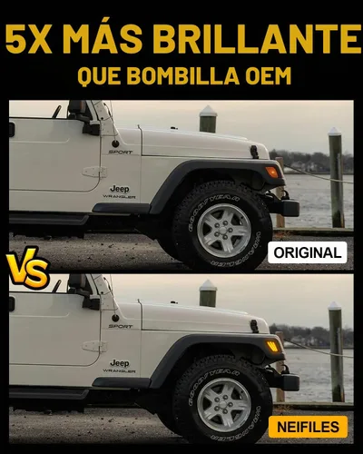 Vista 4 de Luces LED laterales compatibles con Jeep Wrangler TJ 1997-2006, luz intermitente ámbar ahumada, paquete de 2