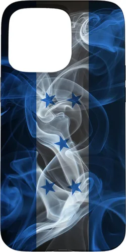 Vista 31 de iPhone 16 Smoky Honduras Flag - Funda de orgullo hondureño estilo humo