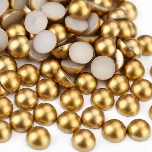 Vista 7 de 5000 PIEZAS de 4mm de Perlas Planas para Artesanía Oro, Perlas de Media Ronda de Imitación a Granel para Proyectos de Manualidades, Perlas de Parte