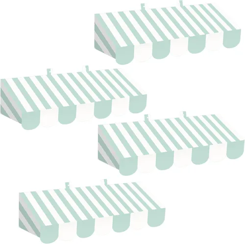 Vista 24 de Tallew 4 Piezas Toldo de Circo 3D Decoración de Pared Toldo de Carnaval para Halloween Carnaval Fiesta Temática Decoraciones de Aula (Negro y Blanco)