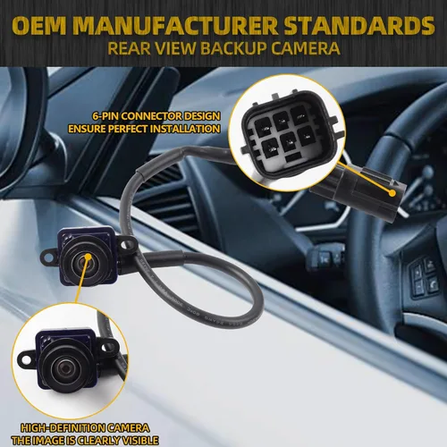 Vista 5 de Dasbecan Reemplazo de cámara de respaldo compatible con Dodge Durango Jeep Grand Cherokee 2011 2012 2013 Reemplazo de cámara trasera # 56054059AC