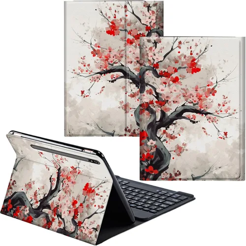 Vista 102 de Funda para Samsung Galaxy Tab S6 Lite 2022/2020 Teclado Inalámbrico Desmontable y Cubierta De Soporte De Cuero PU Funda Protectora Para Samsung