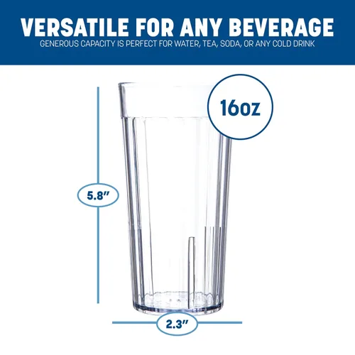 Vista 2 de Carlisle FoodService Products Vaso de plástico Bistro para restaurantes, catering, cocinas, plástico, 15.5 onzas, transparente (paquete de 72)