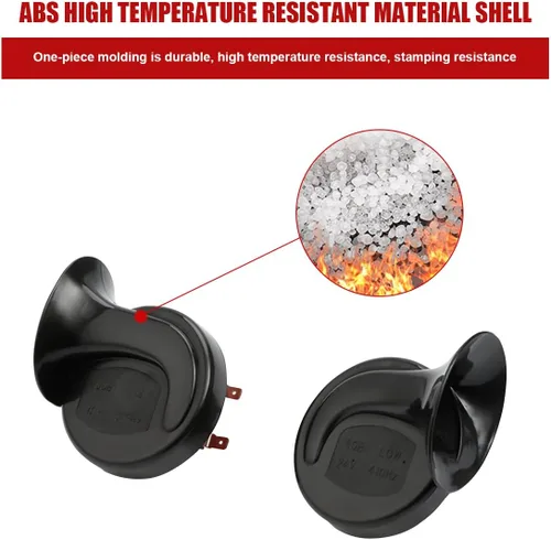 Vista 2 de Super Bocinas de Tren Ruidosas, Bocina de Caracol Eléctrica de Aire Duradera y Resistente al Agua para Coche, Kit de Reemplazo de Bocinas de Aire