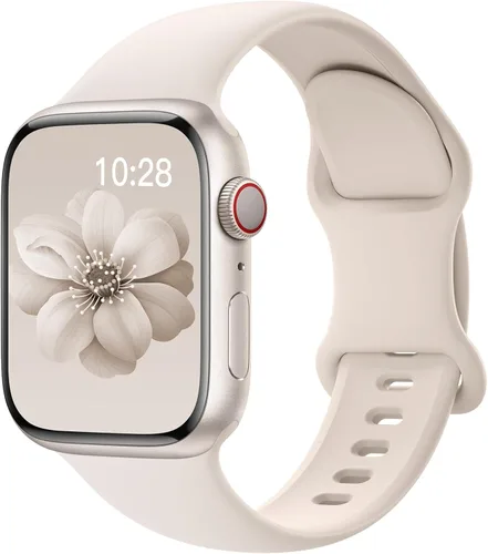 Vista 44 de SuperNaNa - Correa de silicona deportiva compatible con bandas de Apple Watch de 40mm 38mm 41mm 44mm 45mm 42mm 49mm, unisex, correa de muñeca