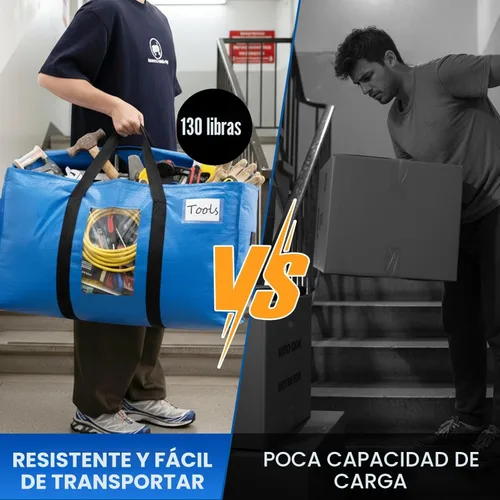 Vista 8 de TAILI - Bolsas de mudanza extra grandes, paquete de 4 bolsas azules resistentes para almacenamiento con ventana visible, asas envolventes