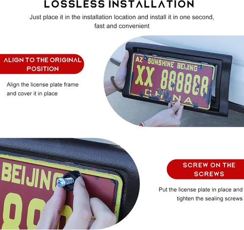 Vista 3 de Protector de Parachoques para Placa de Matrícula, EVA de 2.3" de Grosor Soporte para Placa de Matrícula Protector de Marco de Etiqueta de Carro