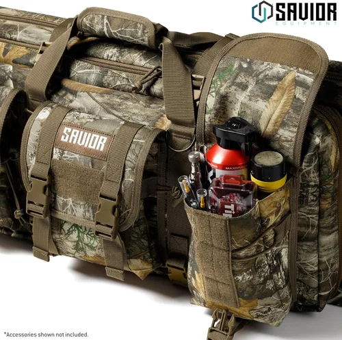 Vista 4 de Savior Equipment American Classic - Bolsa táctica doble para armas largas, estuche de transporte para pistola con correa de mochila, compartimento