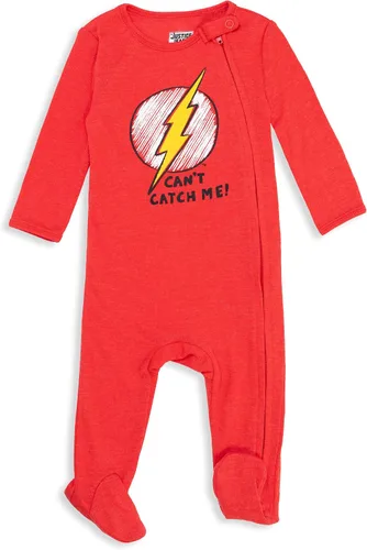 Vista 4 de DC Comics Justice League - Overol de manga larga con cremallera para dormir y jugar