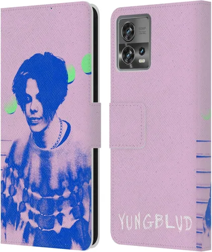 Vista 10 de Head Case Designs Officially Licensed Yungblud Face Graphics Leather Book Wallet Case Cover Compatible with Motorola Moto Edge 30 Fusion