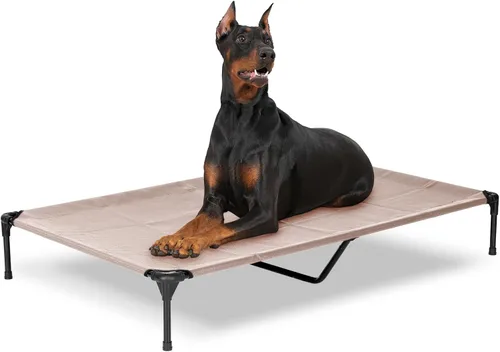 Vista 10 de Cama Elevada para Perros para Exteriores, Catre Elevado para Perros Medianos con Malla Lavable, Cuna Refrescante para Mascotas a Prueba de Mordidas