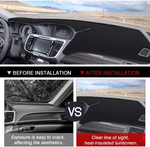 Vista 4 de CARTIST Tapete Protector para Tablero para 2013-2015 2016 2017 Honda Accord Accesorios - Tapete para Salpicadero, Franela, Tapete para Tablero