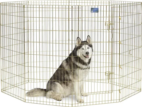 Vista 11 de Hogares para mascotas de Midwest, corral de ejercicio de metal plegable / corral para mascotas, 8 paneles cada uno