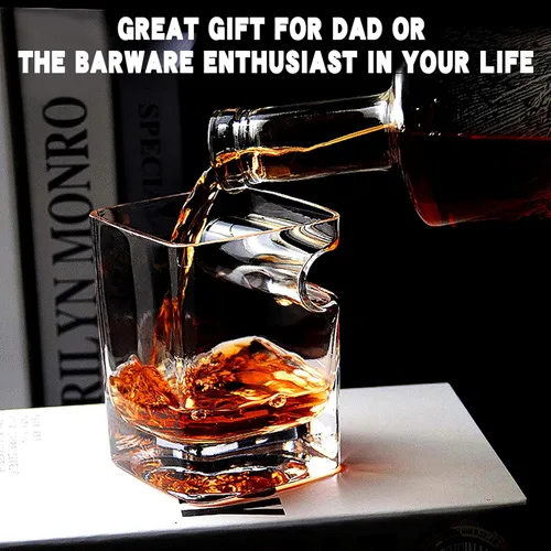 Vista 3 de Vasos de Whisky para Cigarros - Vaso Old Fashioned de 12oz con Bandeja Integrada para Cigarros, Vaso de Bar, Juego de Vasos de Whisky de Cristal