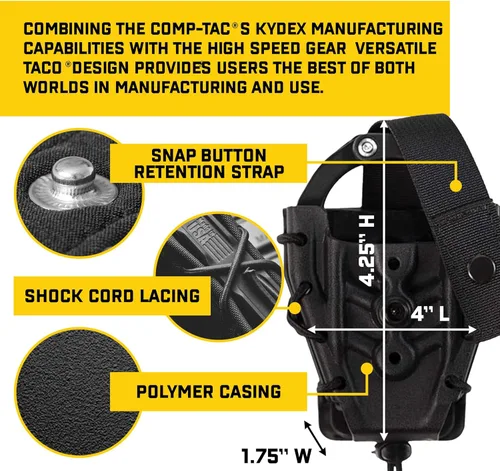 Vista 3 de High Speed Gear - Bolsa de Taco MOLLE Slick Handcuff, equipo de policía y equipo militar, bolsa para esposas MOLLE