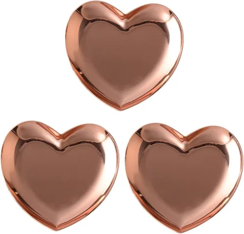 Holibanna 3pcs home decoration dish holder tea lights candle holder steel ring dish mini vintage plate jewelry display tray Metal Plate Metal Dish