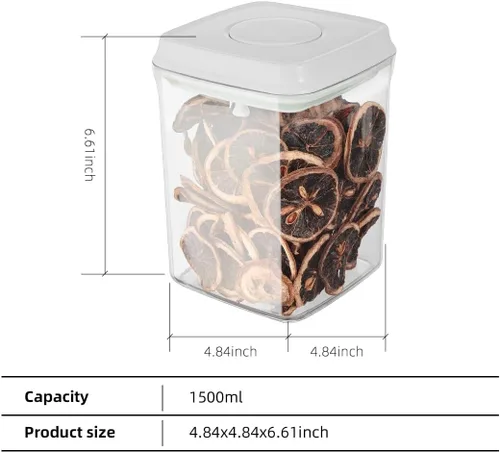 Vista 5 de Ankou Recipientes herméticos para alimentos (1500ml) 1.5 cuartos de galón Contenedor de alimentos con mecanismo de apertura y tapas, sin BPA