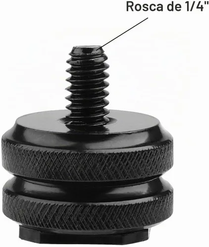 Vista 6 de Adaptador de montaje de zapata para cámara a tornillo de trípode de 1/4"-20 Adaptador de zapata de flash para equipo de cámara réflex digital