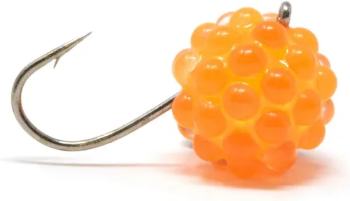 Vista 10 de Clam Caviar Drop Tungsten Ice Fishing Jig for Panfish and Crappie with Acrylic Glow Body and Realistic Egg-Like Presentation