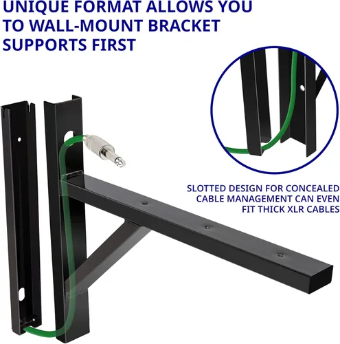 Vista 5 de LyxPro LYXWSB15B - Soporte de altavoz de montaje en pared para audio profesional, juego de 2 pares de soportes de metal resistente, soporta 90