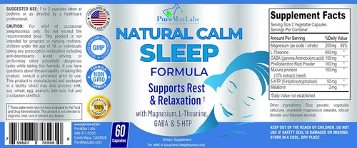 Vista 5 de YUMMYVITE Ayuda natural para dormir con magnesio, L-teanina, melatonina, GABA, 5-Htp Ayuda para dormir Sin OMG - 60 cápsulas