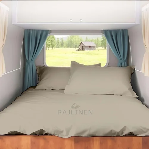 Vista 136 de Juego de sábanas para autocaravana tamaño individual (39 x 75) – 100% algodón egipcio, suave y refrescante, sábana bajera de 16 pulgadas