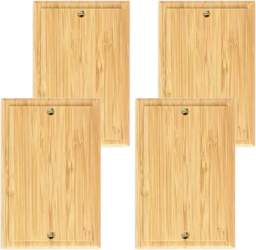 Vista 28 de Placa de interruptor de luz de palanca simple de madera maciza de 4.8 x 3.14 pulgadas, cubierta de interruptor de luz de calidad de madera cruda