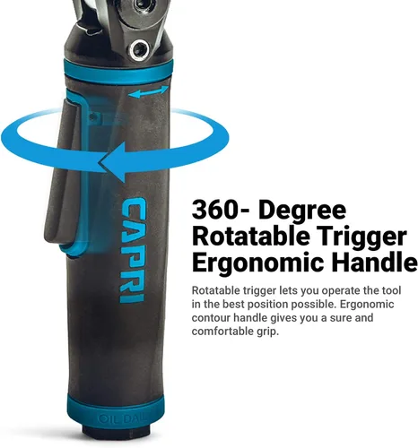 Vista 5 de Capri Tools, llave de impacto de aire de 1/2 pulgada con cabeza flexible, 400 pies-libras.