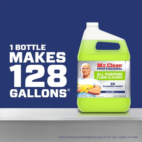 Vista 4 de Mr. Clean Limpiador Líquido Concentrado Profesional a Granel para Pisos Terminados para Suelos de Madera Dura, Baldosas o Terrazo, Uso Comercial, 1