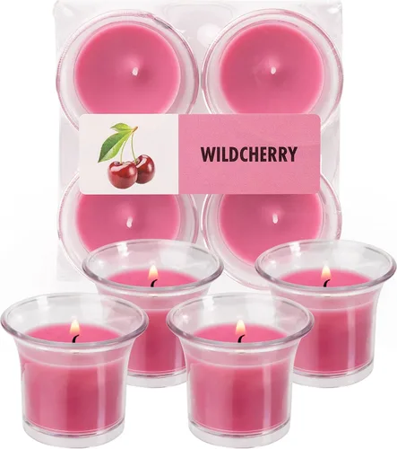 Vista 7 de HYOOLA Clear Cup Velas votivas perfumadas – Citronela – 12 horas de tiempo de combustión – Paquete de 4 – Fabricado en Europa